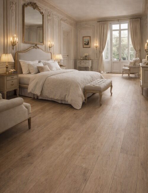 chambre a coucher sol pvc chene rose